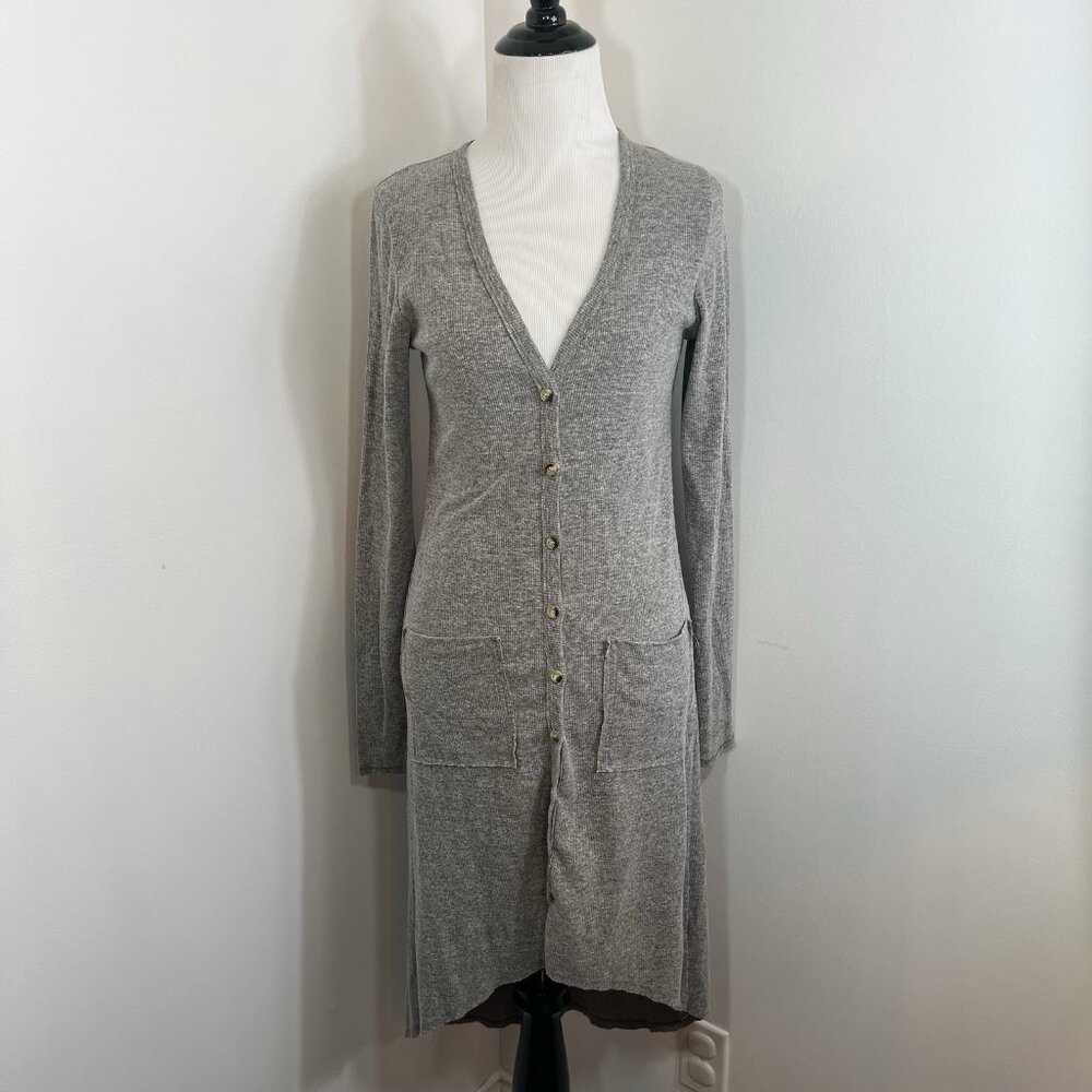 Wishlist cardigan Long Ribbed Sweater Size S High Low Minimalist Lagenlook